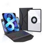 Z11BS 筆槽背光藍牙鍵盤皮革平板保護套，適用於 iPad Pro 11 2021/2020/2018，適用於 iPad Air 11 2025 / 2024 / Air 5 / Air 4，適用於 iPad 10.2 2021/2020/2019