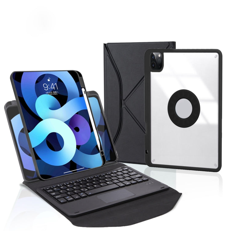 Z11B-A 筆槽觸控板藍牙鍵盤皮革平板保護套，適用於 iPad Pro 11 2021/2020/2018，適用於 iPad Air 11 2025 / 2024 / Air 5 / Air 4，適用於 iPad 10.2 2021/2020/2019