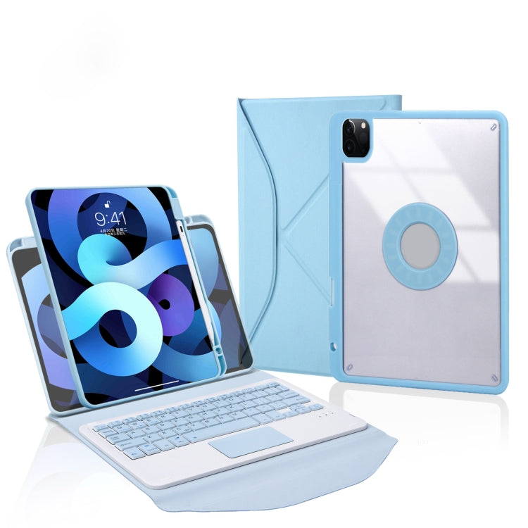 Z11B-A 筆槽觸控板藍牙鍵盤皮革平板保護套，適用於 iPad Pro 11 2021/2020/2018，適用於 iPad Air 11 2025 / 2024 / Air 5 / Air 4，適用於 iPad 10.2 2021/2020/2019