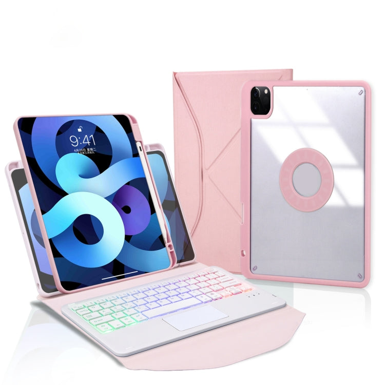 Z11B-AS 筆槽觸控板背光藍牙鍵盤皮革平板保護套，適用於 iPad Pro 11 2021/2020/2018，適用於 iPad Air 11 2025 / 2024 / Air 5 / Air 4，適用於 iPad 10.2 2021/2020/2019
