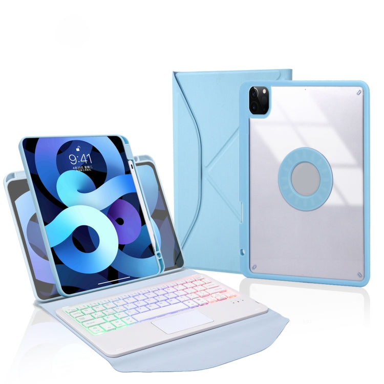 Z11B-AS 筆槽觸控板背光藍牙鍵盤皮革平板保護套，適用於 iPad Pro 11 2021/2020/2018，適用於 iPad Air 11 2025 / 2024 / Air 5 / Air 4，適用於 iPad 10.2 2021/2020/2019