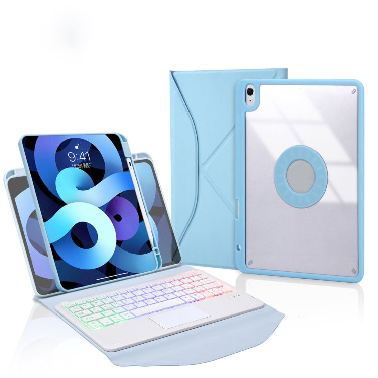 Z11B-AS 筆槽觸控板背光藍牙鍵盤皮革平板保護套，適用於 iPad Pro 11 2021/2020/2018，適用於 iPad Air 11 2025 / 2024 / Air 5 / Air 4，適用於 iPad 10.2 2021/2020/2019