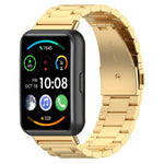 For Huawei Watch Fit 2 Three-bead Metal Stainless Steel Watch Band