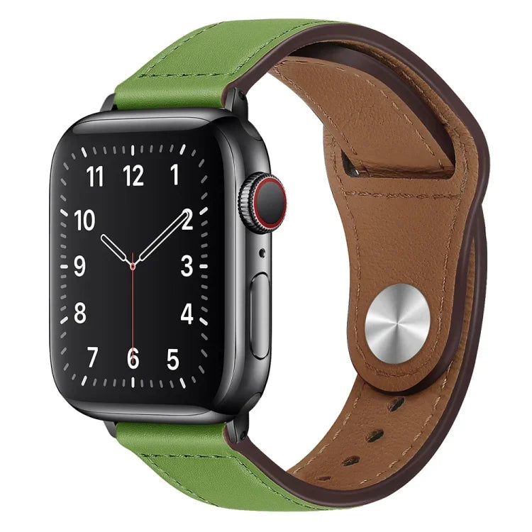 PU 皮革黑色扣錶帶，適用於 Apple Watch 系列，7 45mm / 6&SE&5&4 44mm / 3&2&1 42mm，7 41mm / 6&SE&5&4 40mm / 3&2&1 38mm