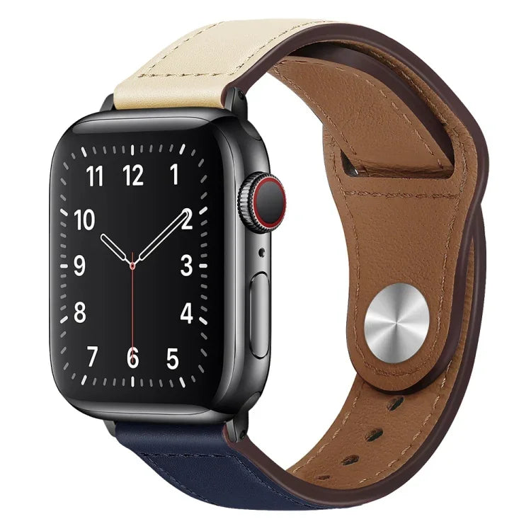 PU 皮革黑色扣錶帶，適用於 Apple Watch 系列，7 45mm / 6&SE&5&4 44mm / 3&2&1 42mm，7 41mm / 6&SE&5&4 40mm / 3&2&1 38mm
