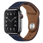 PU 皮革黑色扣錶帶，適用於 Apple Watch 系列，7 45mm / 6&SE&5&4 44mm / 3&2&1 42mm，7 41mm / 6&SE&5&4 40mm / 3&2&1 38mm
