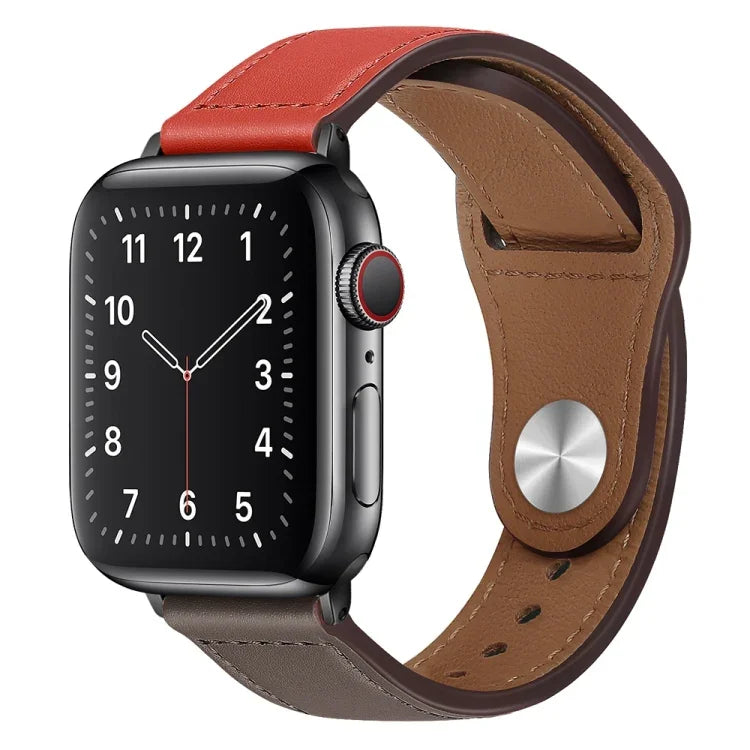 PU 皮革黑色扣錶帶，適用於 Apple Watch 系列，7 45mm / 6&SE&5&4 44mm / 3&2&1 42mm，7 41mm / 6&SE&5&4 40mm / 3&2&1 38mm