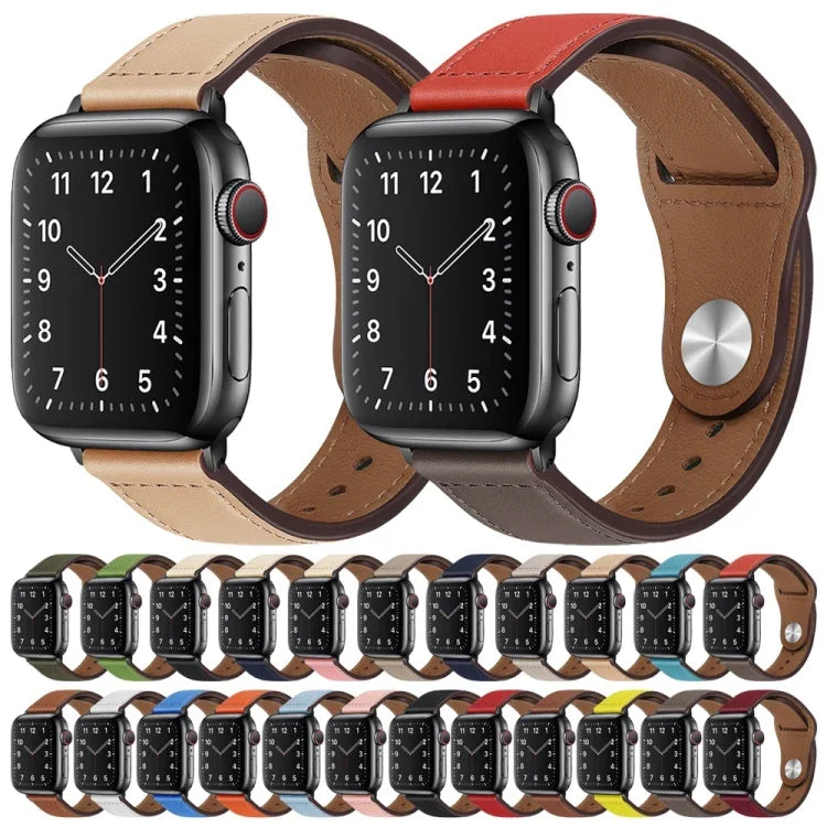 PU 皮革黑色扣錶帶，適用於 Apple Watch 系列，7 45mm / 6&SE&5&4 44mm / 3&2&1 42mm，7 41mm / 6&SE&5&4 40mm / 3&2&1 38mm