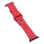 PU 皮革黑色扣錶帶，適用於 Apple Watch 系列，7 45mm / 6&SE&5&4 44mm / 3&2&1 42mm，7 41mm / 6&SE&5&4 40mm / 3&2&1 38mm