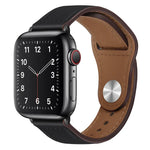 PU 皮革黑色扣錶帶，適用於 Apple Watch 系列，7 45mm / 6&SE&5&4 44mm / 3&2&1 42mm，7 41mm / 6&SE&5&4 40mm / 3&2&1 38mm