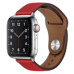 PU Leather Silver Buckle Watch Band For Apple Watch Series, 7 45mm / 6&SE&5&4 44mm / 3&2&1 42mm, 7 41mm / 6&SE&5&4 40mm / 3&2&1 38mm