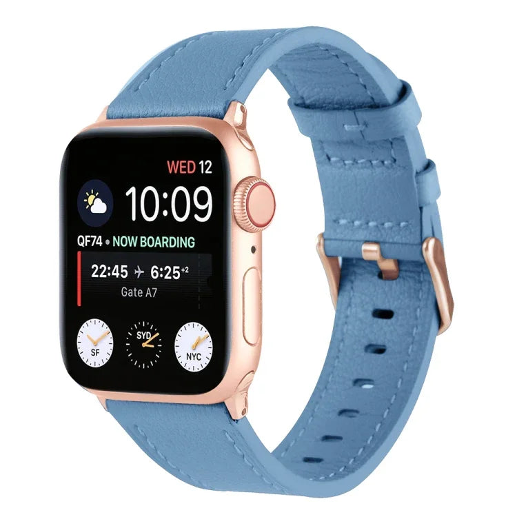 Universal Genuine Leather Watch Band For Apple Watch Series, 7 45mm / 6&SE&5&4 44mm / 3&2&1 42mm, 7 41mm / 6&SE&5&4 40mm / 3&2&1 38mm