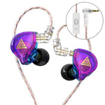 QKZ AK6 PLUS HiFi 重低音可拆卸音頻線動態重低音有線耳機，附麥克風、不附麥克風