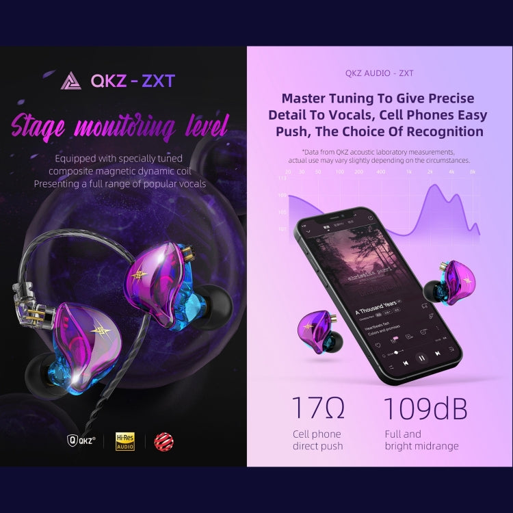 QKZ ZXT 運動入耳有線控制插頭 HiFi 立體聲舞台監聽耳機，標準版，附麥克風