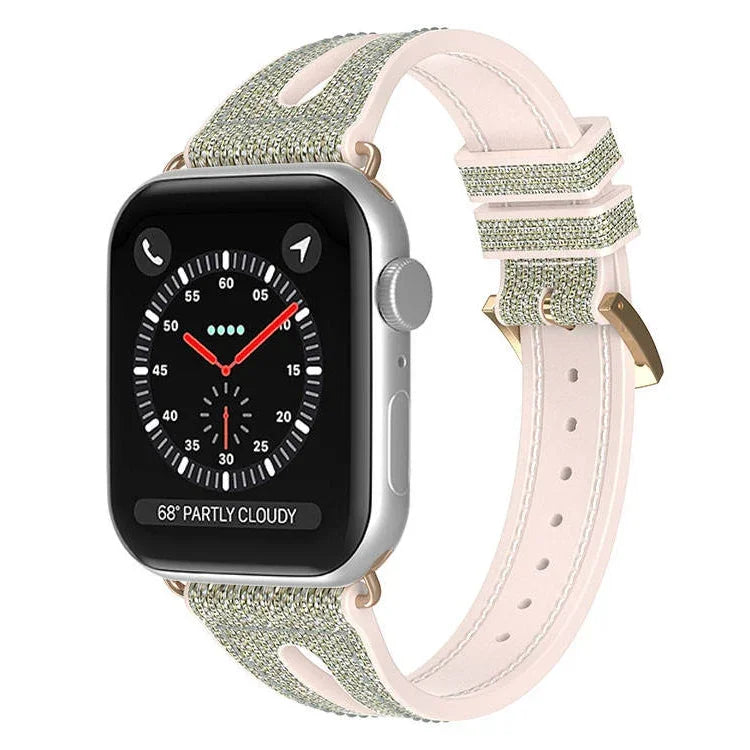 纖細閃粉錶帶，適用於 Apple Watch 系列，7 45mm / 6&SE&5&4 44mm / 3&2&1 42mm，7 41mm / 6&SE&5&4 40mm / 3&2&1 38mm