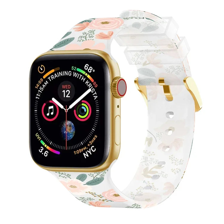 方形錶扣透明錶帶，適用於 Apple Watch 系列，7 45mm / 6&SE&5&4 44mm / 3&2&1 42mm，7 41mm / 6&SE&5&4 40mm / 3&2&1 38mm