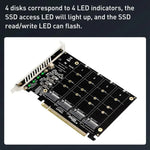 PH44 NVME 四磁碟陣列卡 PCI-E 訊號分割陣列卡