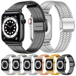 鋼製錶帶，適用於Apple Watch系列，7 45mm / 6&SE&5&4 44mm / 3&2&1 42mm，7 41mm / 6&SE&5&4 40mm / 3&2&1 38mm