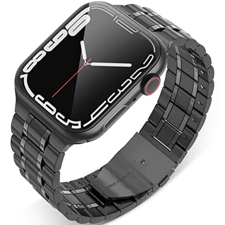 五珠不鏽鋼錶帶，適用於 Apple Watch 系列，7 45mm / 6&SE&5&4 44mm / 3&2&1 42mm，7 41mm / 6&SE&5&4 40mm / 3&2&1 38mm