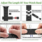 五珠不鏽鋼錶帶，適用於 Apple Watch 系列，7 45mm / 6&SE&5&4 44mm / 3&2&1 42mm，7 41mm / 6&SE&5&4 40mm / 3&2&1 38mm