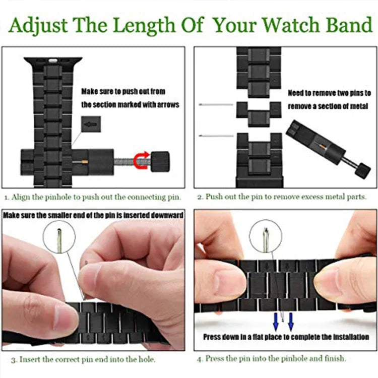 五珠不鏽鋼錶帶，適用於 Apple Watch 系列，7 45mm / 6&SE&5&4 44mm / 3&2&1 42mm，7 41mm / 6&SE&5&4 40mm / 3&2&1 38mm