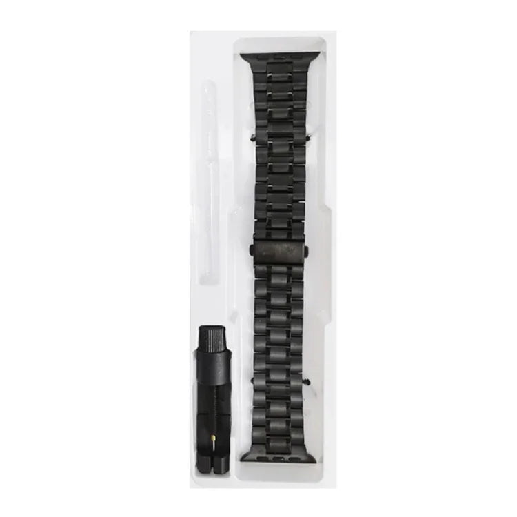 五珠不鏽鋼錶帶，適用於 Apple Watch 系列，7 45mm / 6&SE&5&4 44mm / 3&2&1 42mm，7 41mm / 6&SE&5&4 40mm / 3&2&1 38mm