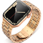 五珠不鏽鋼錶帶，適用於 Apple Watch 系列，7 45mm / 6&SE&5&4 44mm / 3&2&1 42mm，7 41mm / 6&SE&5&4 40mm / 3&2&1 38mm