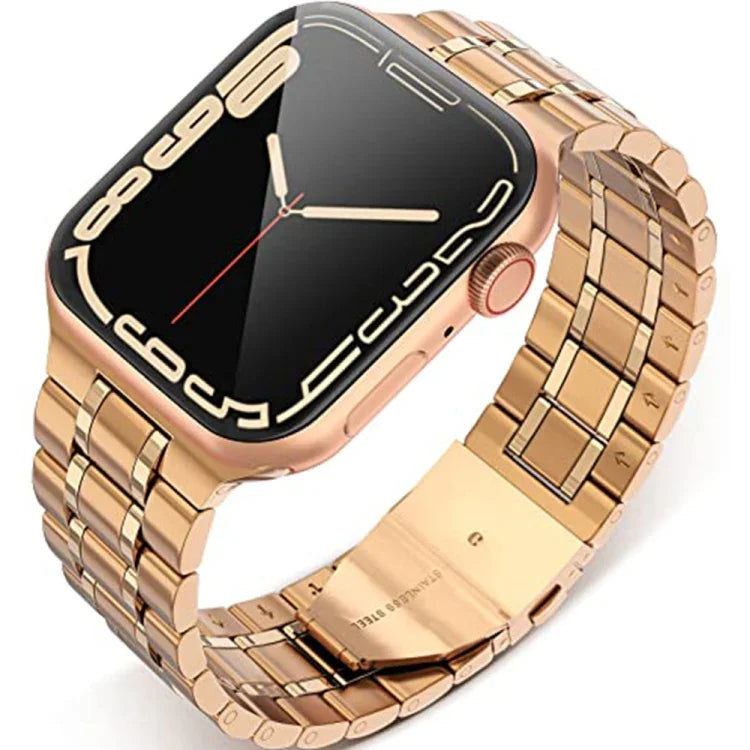 五珠不鏽鋼錶帶，適用於 Apple Watch 系列，7 45mm / 6&SE&5&4 44mm / 3&2&1 42mm，7 41mm / 6&SE&5&4 40mm / 3&2&1 38mm