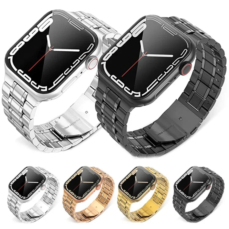 五珠不鏽鋼錶帶，適用於 Apple Watch 系列，7 45mm / 6&SE&5&4 44mm / 3&2&1 42mm，7 41mm / 6&SE&5&4 40mm / 3&2&1 38mm