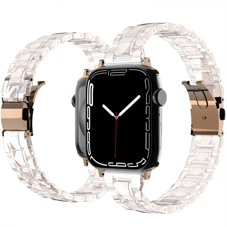 電鍍壓克力錶帶，適用於 Apple Watch 系列，7 45mm / 6&SE&5&4 44mm / 3&2&1 42mm，7 41mm / 6&SE&5&4 40mm / 3&2&1 38mm