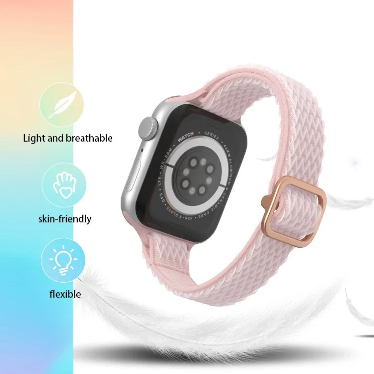 波浪小腰尼龍錶帶，適用於 Apple Watch 系列，7 45mm / 6&SE&5&4 44mm / 3&2&1 42mm，7 41mm / 6&SE&5&4 40mm / 3&2&1 38mm