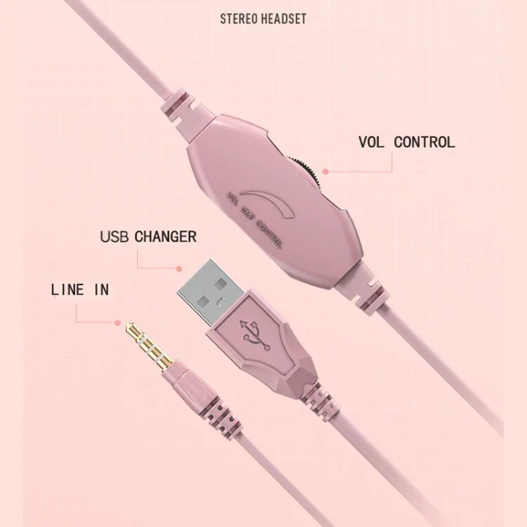 Y20 LED 低音立體聲電腦有線遊戲耳機附麥克風
