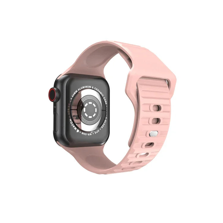 波浪形硅胶錶帶，適用於 Apple Watch 系列，7 45mm / 6&SE&5&4 44mm / 3&2&1 42mm，7 41mm / 6&SE&5&4 40mm / 3&2&1 38mm
