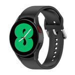 官方矽膠銀色圓形扣錶帶，適用於 Samsung Galaxy Watch 5 44mm