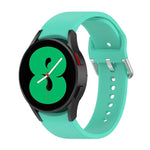 官方矽膠銀色圓形扣錶帶，適用於 Samsung Galaxy Watch 5 44mm