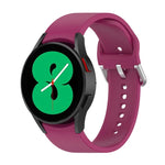 官方矽膠銀色圓形扣錶帶，適用於 Samsung Galaxy Watch 5 44mm