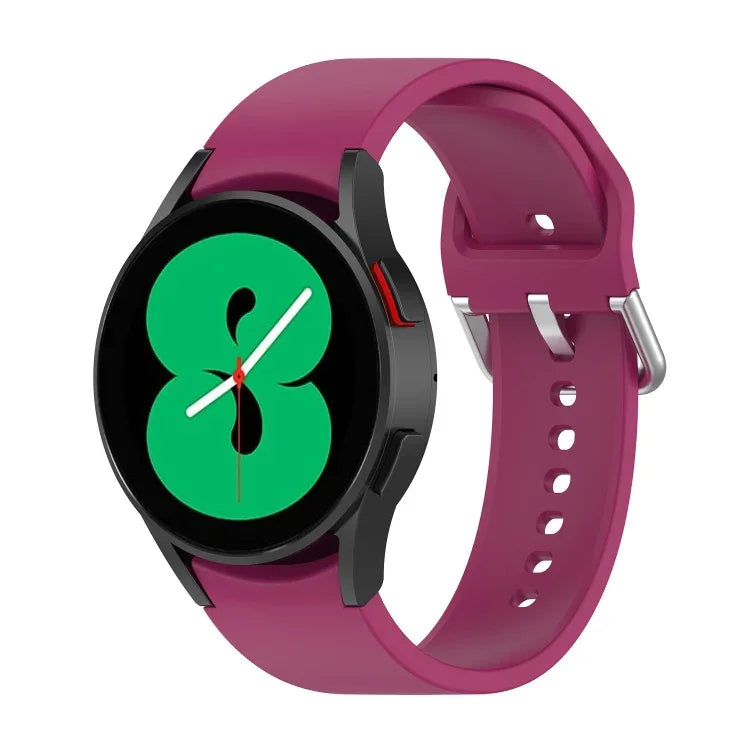 官方矽膠銀色圓形扣錶帶，適用於 Samsung Galaxy Watch 5 44mm