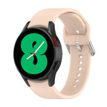 官方矽膠銀色圓形扣錶帶，適用於 Samsung Galaxy Watch 5 44mm