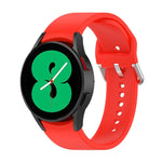 官方矽膠銀色圓形扣錶帶，適用於 Samsung Galaxy Watch 5 44mm