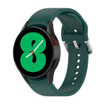 官方矽膠銀色圓形扣錶帶，適用於 Samsung Galaxy Watch 5 44mm