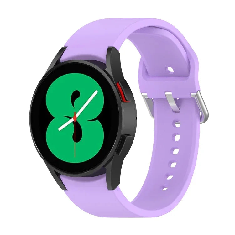 官方矽膠銀色圓形扣錶帶，適用於 Samsung Galaxy Watch 5 44mm