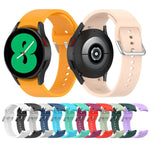 官方矽膠銀色圓形扣錶帶，適用於 Samsung Galaxy Watch 5 44mm