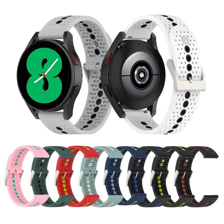 20mm 彩色孔洞矽膠錶帶，適用於 Samsung Galaxy Watch 5 40mm、Samsung Galaxy Watch 5 44mm、Samsung Galaxy Watch 5 Pro 45mm