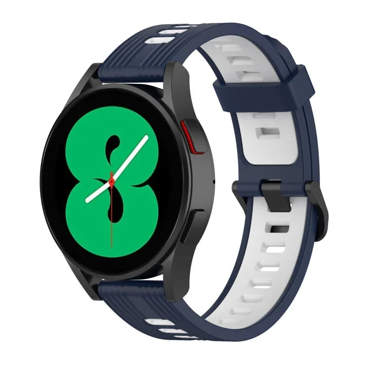 20mm 雙色條紋矽膠錶帶，適用於 Samsung Galaxy Watch 5 40mm、Samsung Galaxy Watch 5 44mm、Samsung Galaxy Watch 5 Pro 45mm