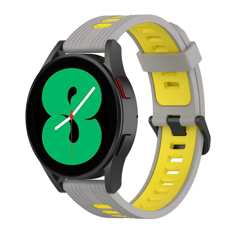20mm Two-color Stripe Silicone Watch Band, For Samsung Galaxy Watch 5 40mm, For Samsung Galaxy Watch 5 44mm, For Samsung Galaxy Watch 5 Pro 45mm
