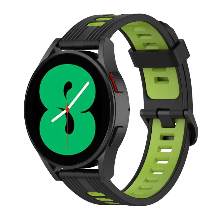 20mm Two-color Stripe Silicone Watch Band, For Samsung Galaxy Watch 5 40mm, For Samsung Galaxy Watch 5 44mm, For Samsung Galaxy Watch 5 Pro 45mm