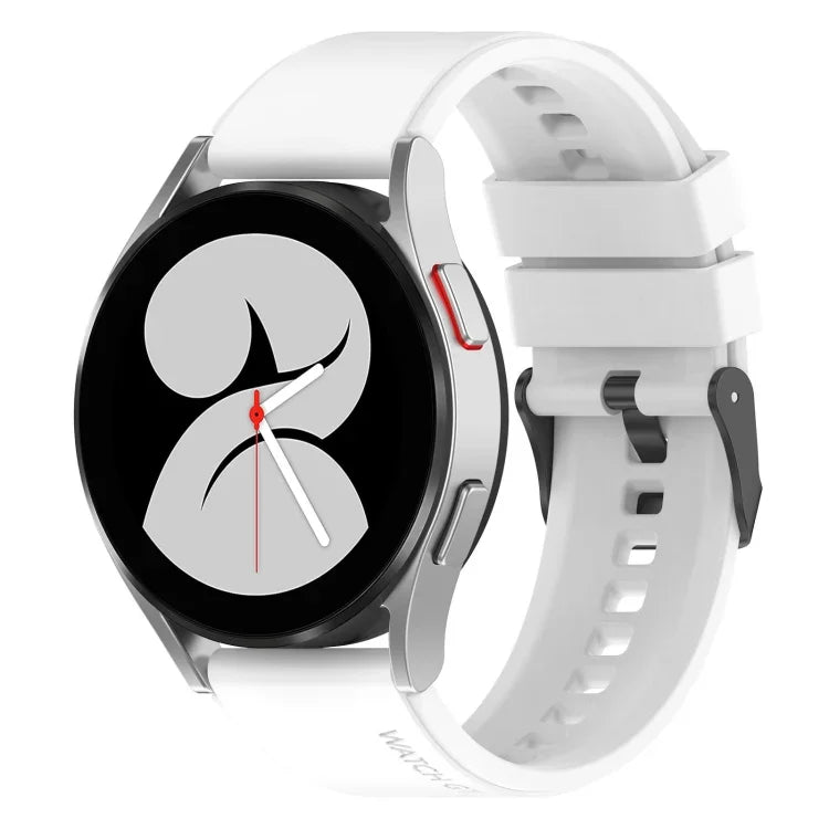 20mm 黑色扣環步進矽膠錶帶，適用於 Samsung Galaxy Watch 5 40mm，Samsung Galaxy Watch 5 44mm，Samsung Galaxy Watch 5 Pro 45mm