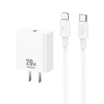 REMAX RP-U5 Extreme 2系列 20W PD充電器 + 1米USB-C / Type-C轉8 Pin快充數據線套裝，中規插頭，歐規插頭，美規插頭