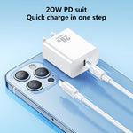 REMAX RP-U5 Extreme 2系列 20W PD充電器 + 1米USB-C / Type-C轉8 Pin快充數據線套裝，中規插頭，歐規插頭，美規插頭