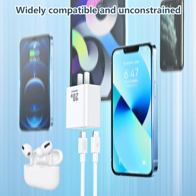 REMAX RP-U5 Extreme 2系列 20W PD充電器 + 1米USB-C / Type-C轉8 Pin快充數據線套裝，中規插頭，歐規插頭，美規插頭